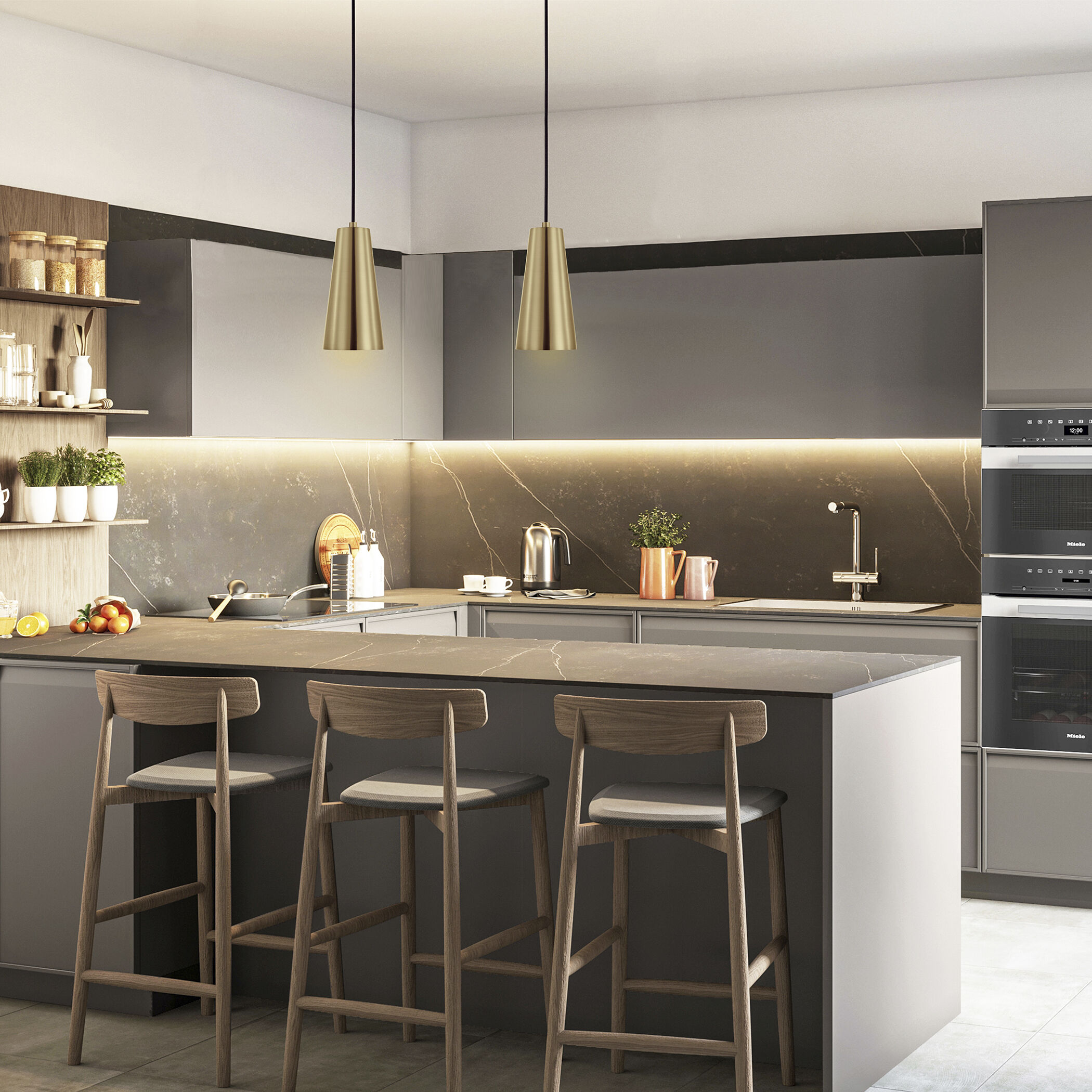 Pratella 1 1 Light 5.43 inch Brushed Gold Mini Pendant Ceiling Light