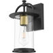 Stockwell 1 Light 12 inch Matt Black and Brass Exterior Wall Mount