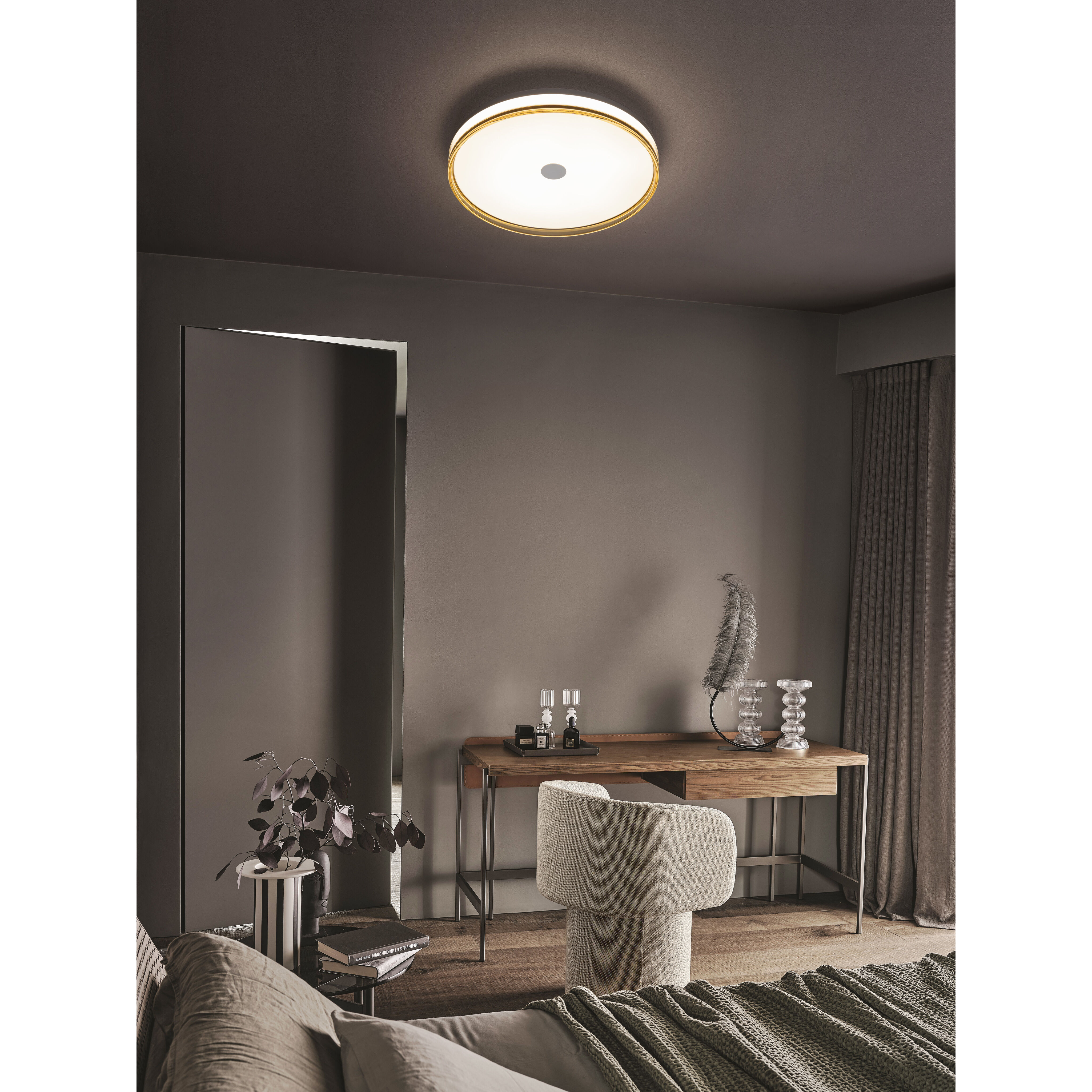 Luna LED 19.8 inch Smoke Brown Flush Mount Ceiling Light