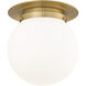 Calhoun 1 Light 13 inch Heritage Brass Flush Mount Ceiling Light