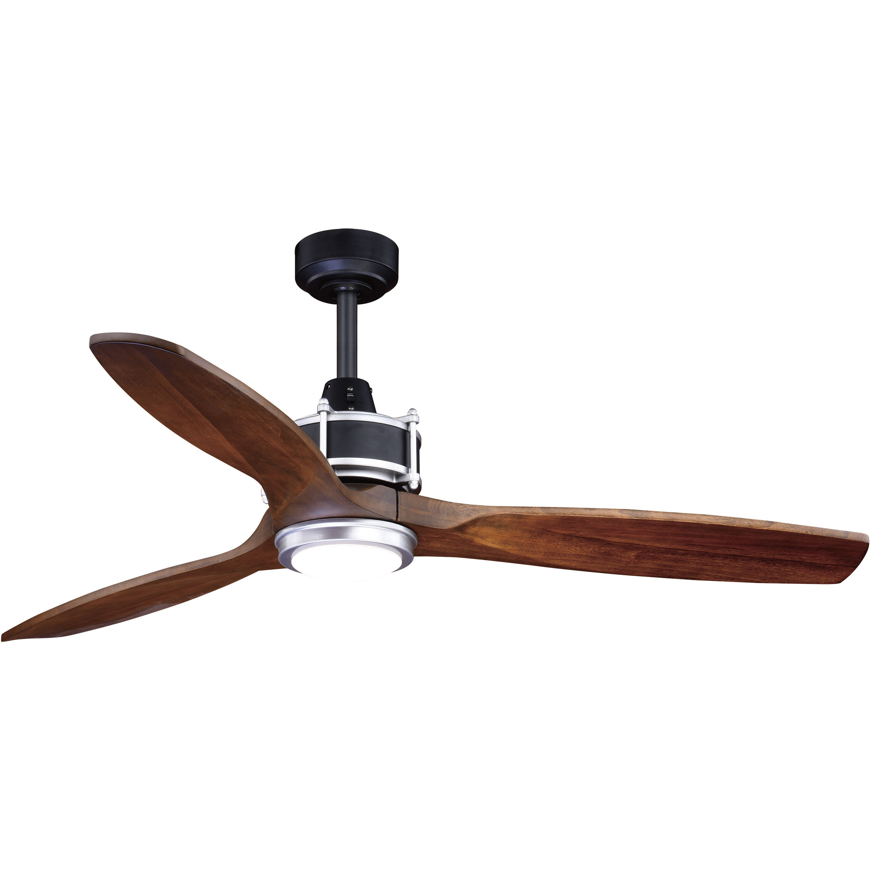 Curtiss 52 inch Matte Black and Brushed Silver with Walnut Blades Ceiling Fan