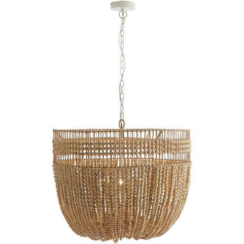 Nina 6 Light 28 inch Natural and White Chandelier Ceiling Light