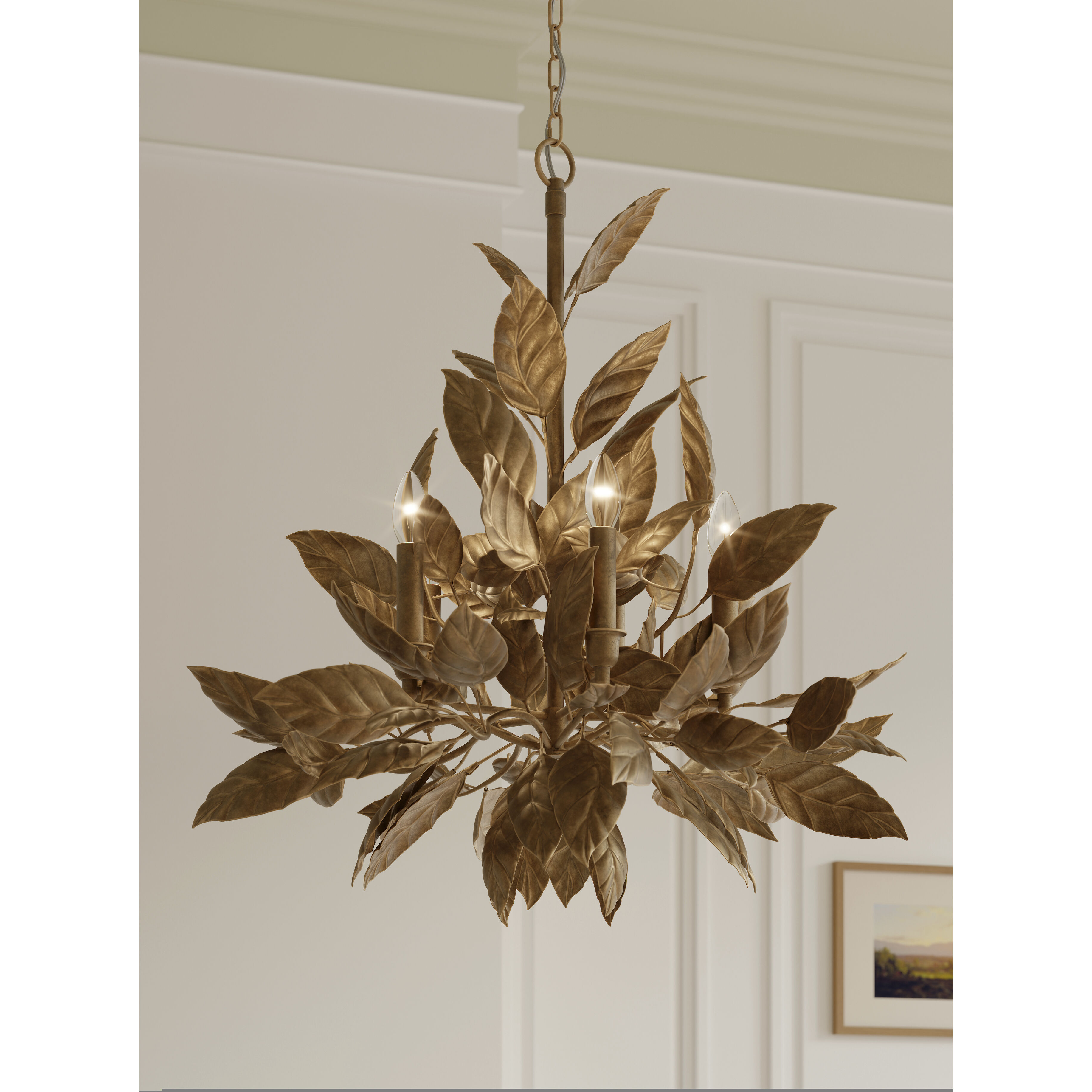 Seraphine 6 Light 28 inch Weathered Gold Chandelier Ceiling Light