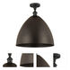 Edison Metal Bristol 1 Light 16 inch Oil Rubbed Bronze Semi-Flush Mount Ceiling Light