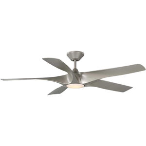 Vernal 60 inch Painted Nickel Outdoor Smart Ceiling Fan, Progress LED