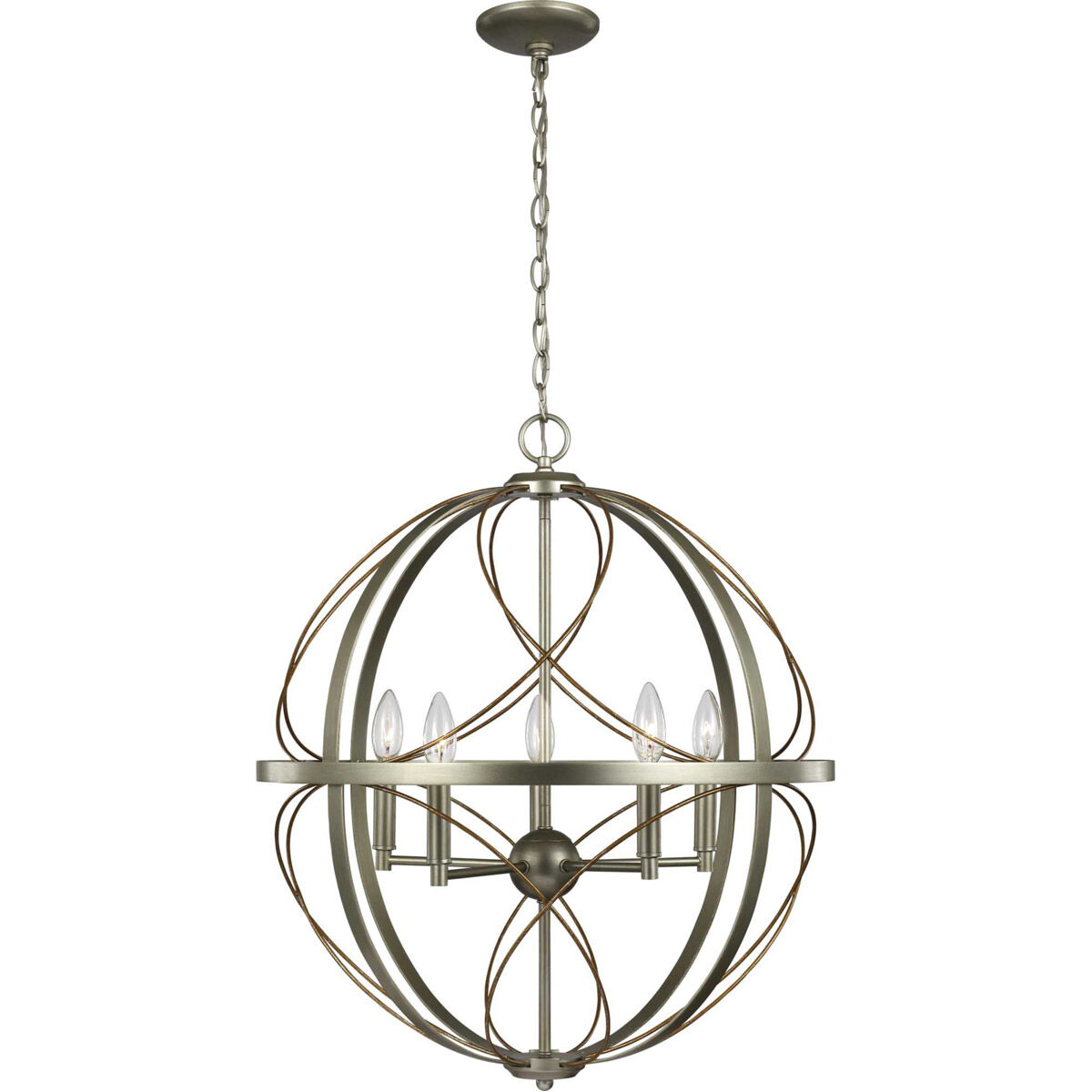 Brandywine 5 Light Silver Ridge Pendant Ceiling Light