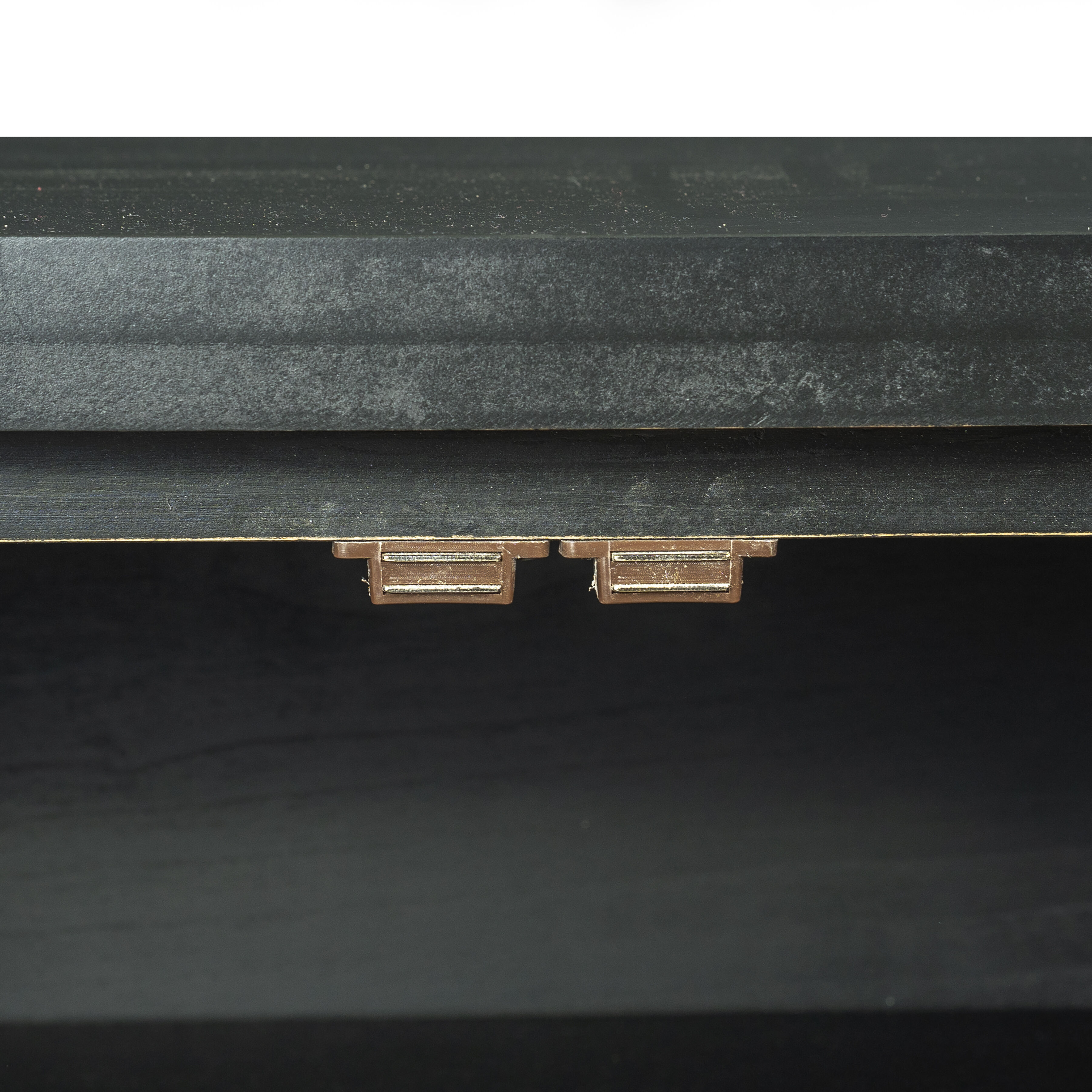 Conrad Kettle Black with Clear and Brass Credenza