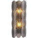 Sahure 2 Light 7.48 inch Brushed Brass and Smoke Glass Wall Lamp Wall Light