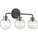 Mason 3 Light 22 inch Black Bathroom Vanity Light Wall Light