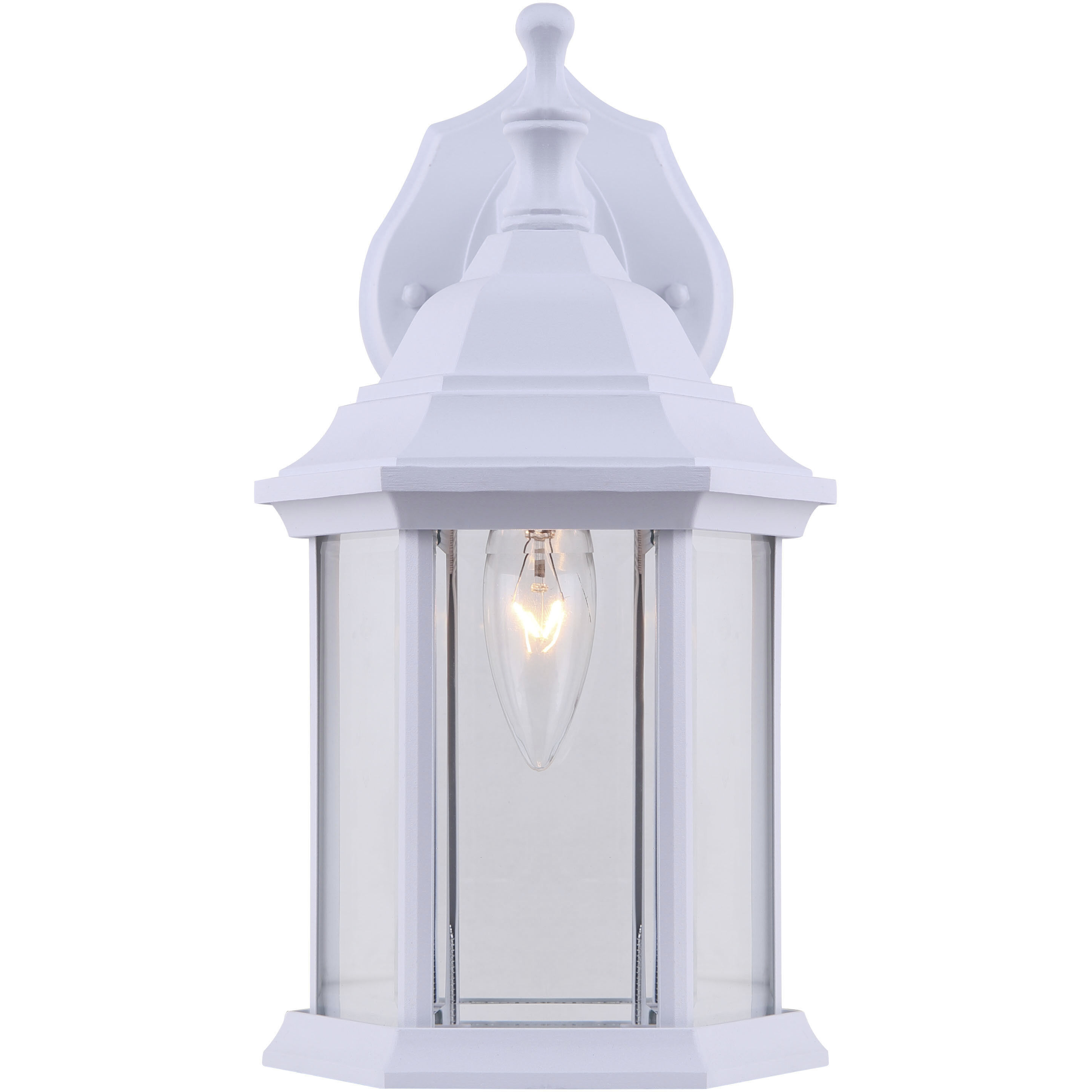 Madison 1 Light 8 inch White Outdoor Lantern, Downlight