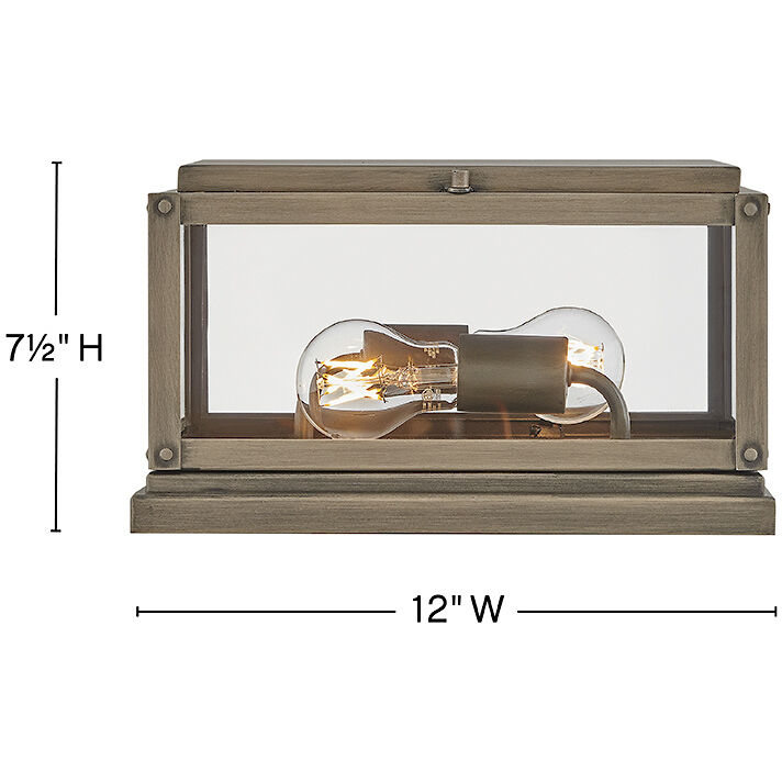 Estate Series Max 2 Light 12 inch Burnished Bronze Outdoor Pier Mount