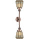Franklin Restoration Chatham 2 Light 16 inch Antique Copper Bath Vanity Light Wall Light in Mercury Glass, Franklin Restoration