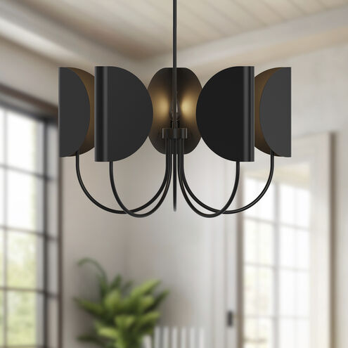 Alora Mood Seno 5 Light 32 inch Matte Black Chandelier Ceiling Light