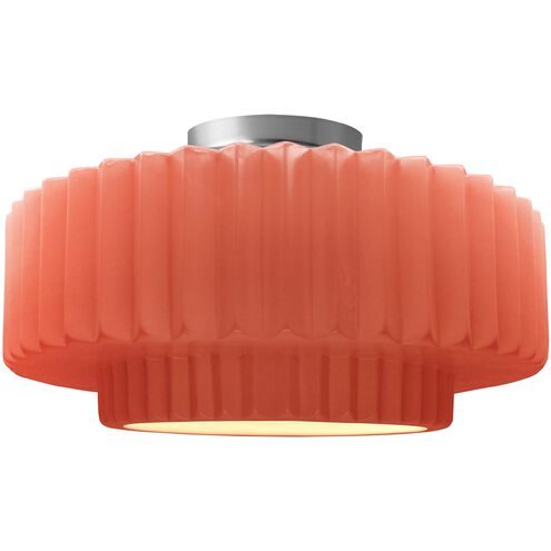 Radiance LED 16.5 inch Gloss Blush and Brushed Nickel Semi Flush Ceiling Light