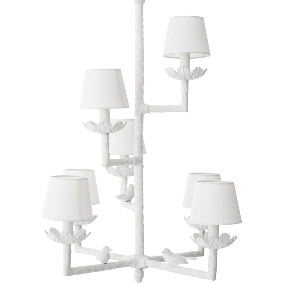 Nature 7 Light 30.31 inch Matte White Chandelier Ceiling Light