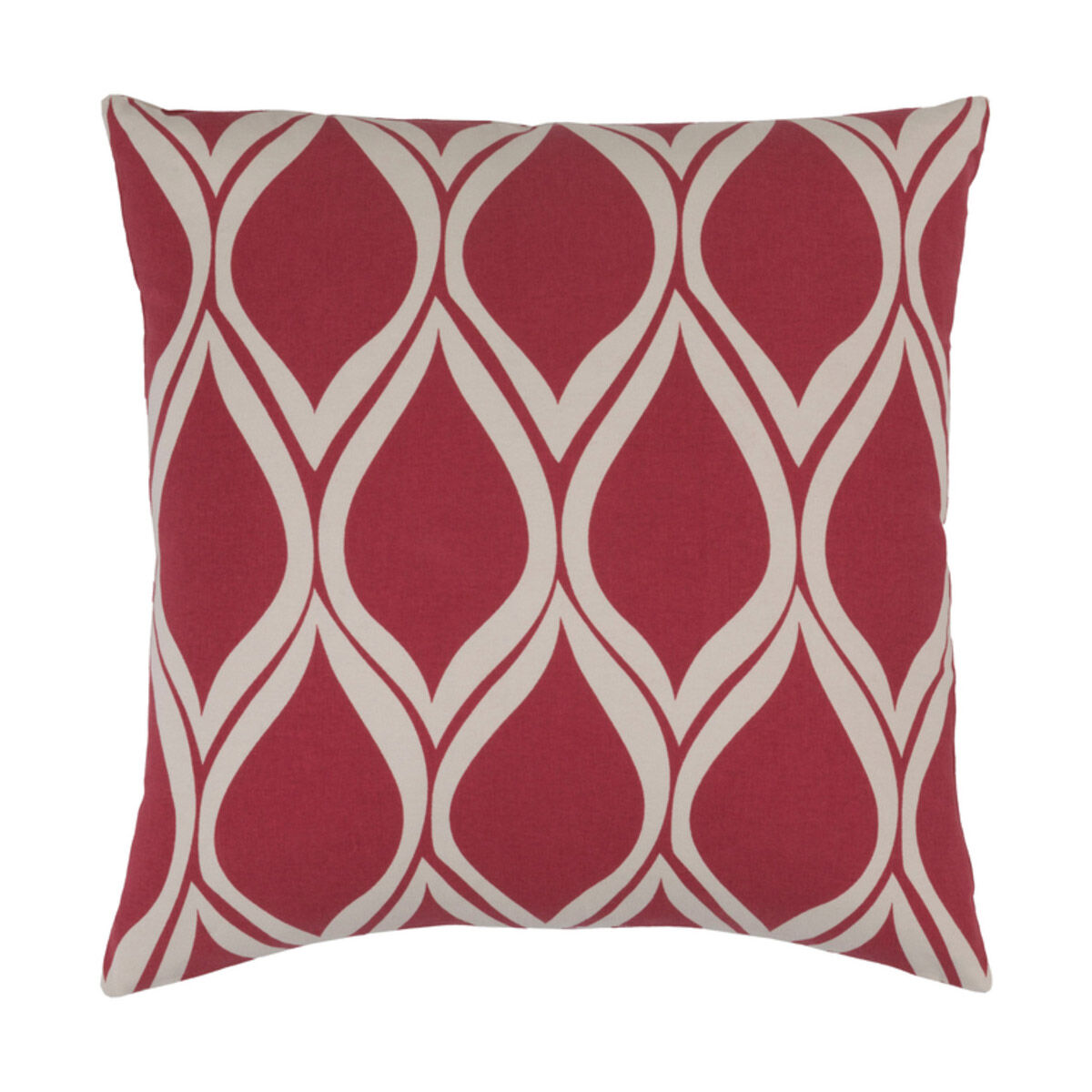 Somerset 20 X 20 inch Dark Red and Ivory Throw Pillow