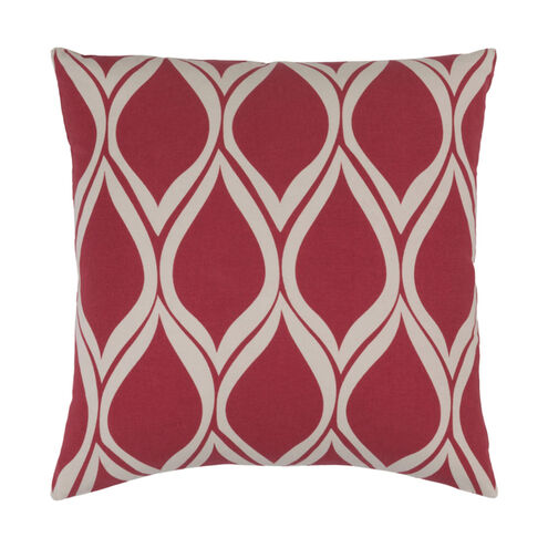 Somerset 20 X 20 inch Dark Red and Ivory Throw Pillow