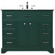 Americana 42 X 21.5 X 35 inch Green Vanity Sink Set