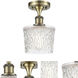 Niagra 1 Light 6.5 inch Antique Brass Semi-Flush Mount Ceiling Light