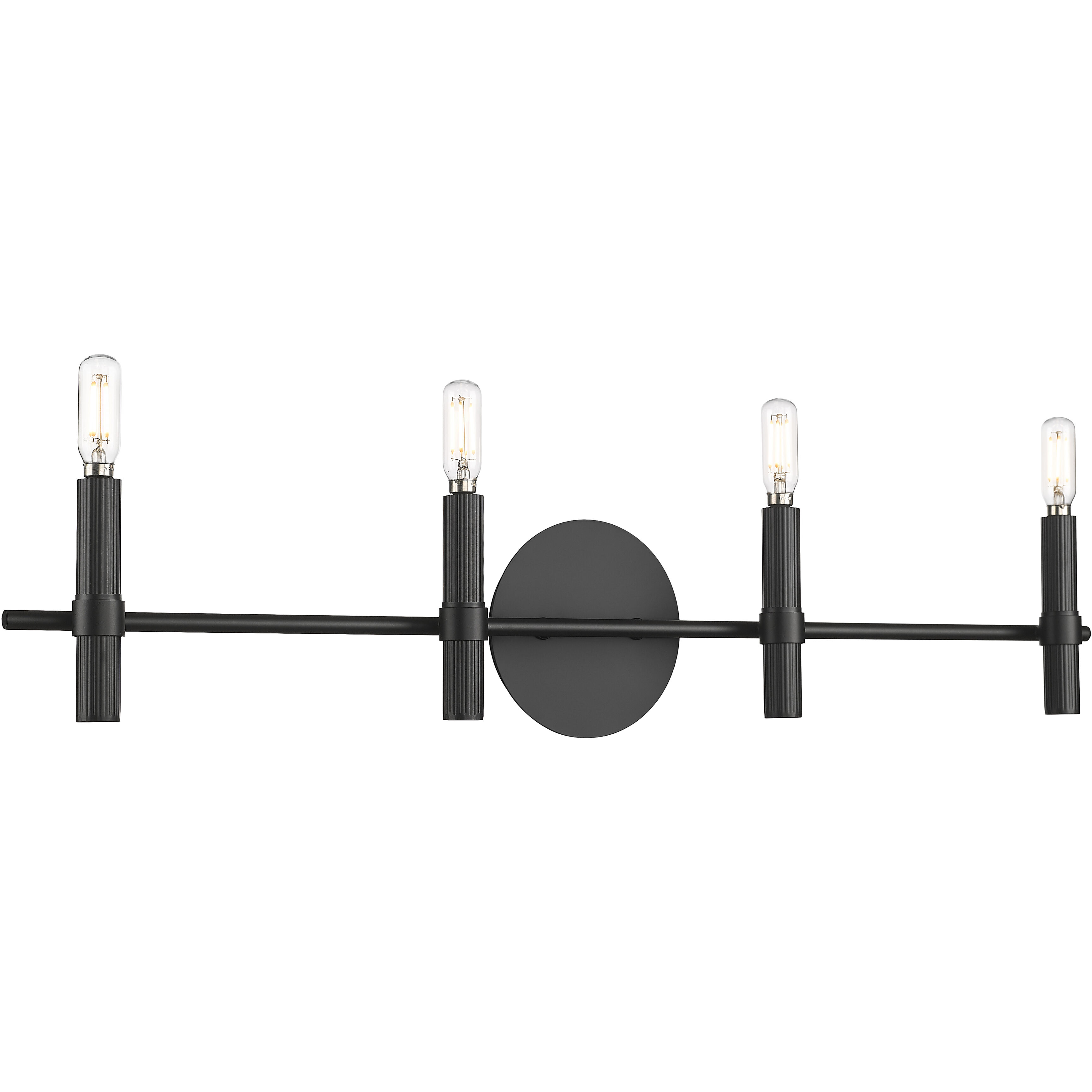 Skyva 4 Light 31.5 inch Matte Black Bathroom Vanity Light Wall Light