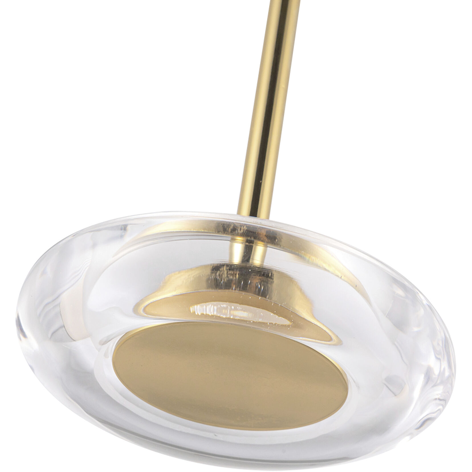 Stephord Pendant Ceiling Light in Metallic Brass, Clear Glass Shade