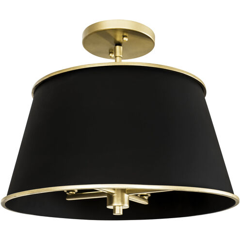 Coco 4 Light 16 inch Matte Black/French Gold Pendant Ceiling Light