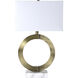 Skylar 27 inch 100.00 watt Antique Brass and White Table Lamp Portable Light
