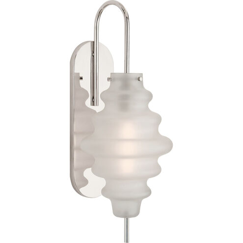 Visual Comfort Signature Collection Kelly Wearstler Tableau 1 Light 6.75 inch Polished Nickel Sconce Wall Light in Volcanic Glass, Large KW2270PN-VG - Open Box
