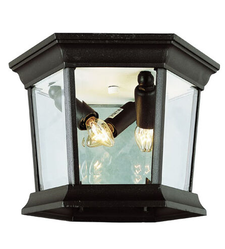 San Marcos 3 Light 9 inch Black Outdoor Flushmount Lantern