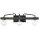 Ravella 3 Light 24 inch Black Bath Light Wall Light