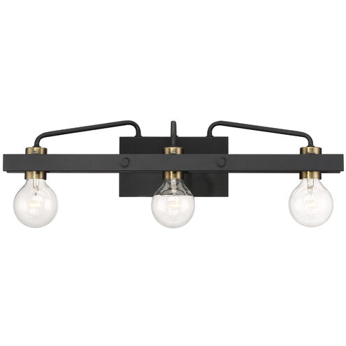 Ravella 3 Light 24 inch Black Bath Light Wall Light