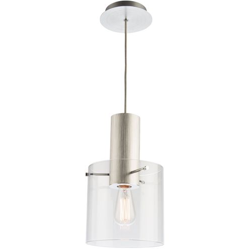 Henley 1 Light 8 inch Brushed Aluminum and Clear Glass Down Pendant Ceiling Light