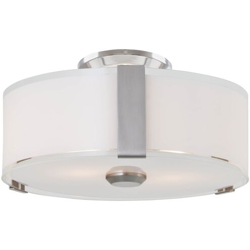 Zurich 3 Light 12 inch Satin Nickel Flush Mount Ceiling Light