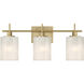 Modern 3 Light 22 inch Natural Brass Bathroom Vanity Light Wall Light