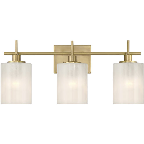 Modern 3 Light 22 inch Natural Brass Bathroom Vanity Light Wall Light