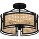 Priya 3 Light 14.5 inch Matte Black Semi-Flush Mount Ceiling Light