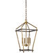 Canada 5 Light 12 inch Antique Brass/Black Chandelier Ceiling Light