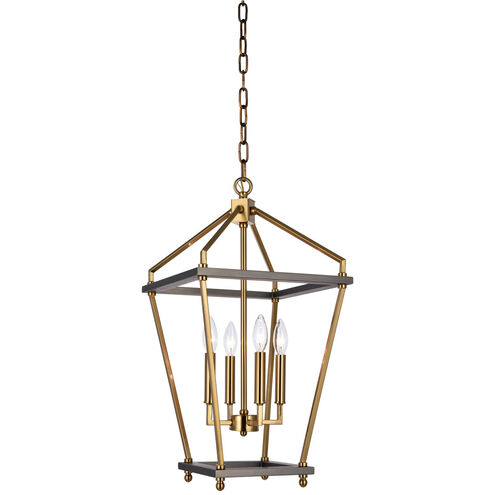 Canada 5 Light 12 inch Antique Brass/Black Chandelier Ceiling Light