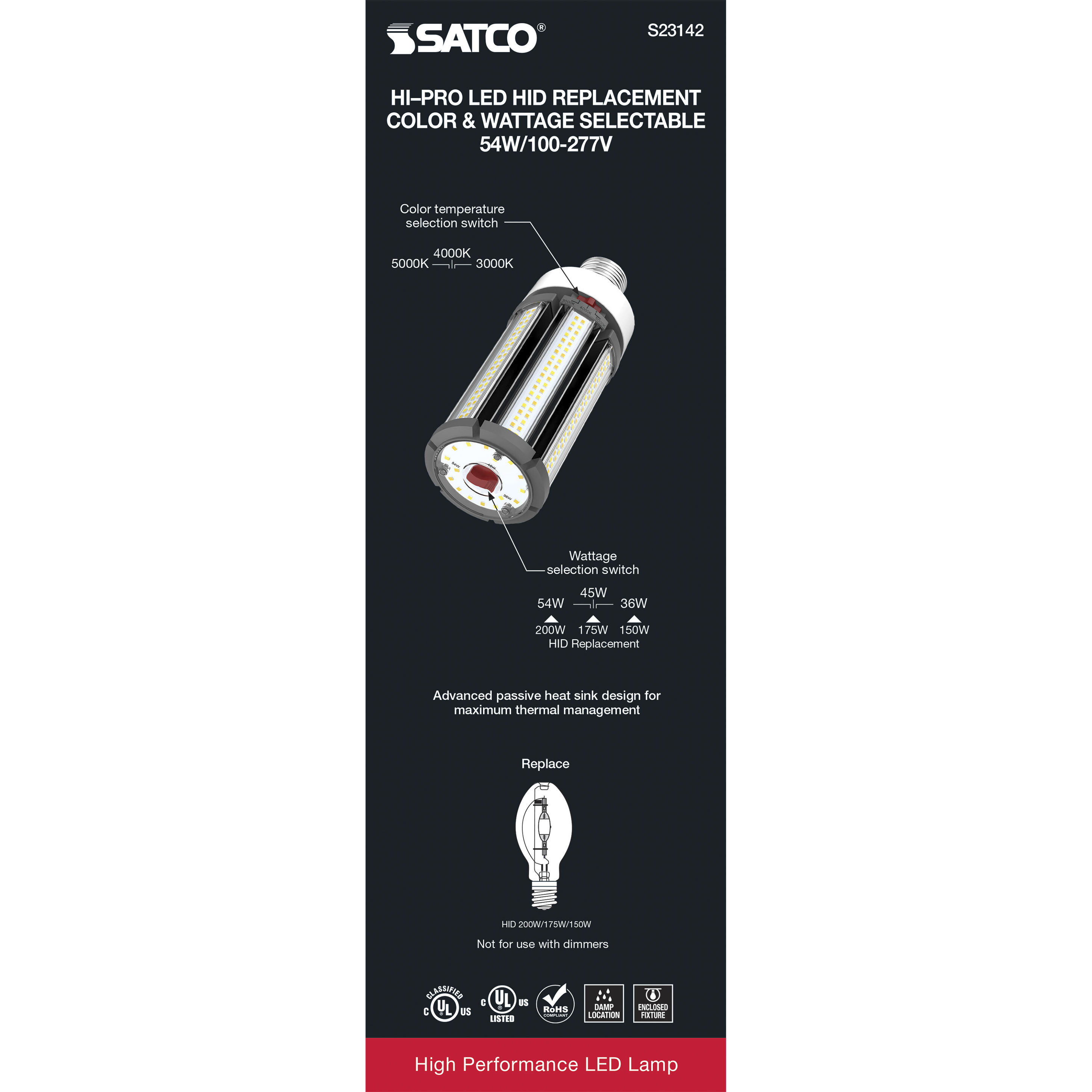 Satco hi pro store led 54w 5000k