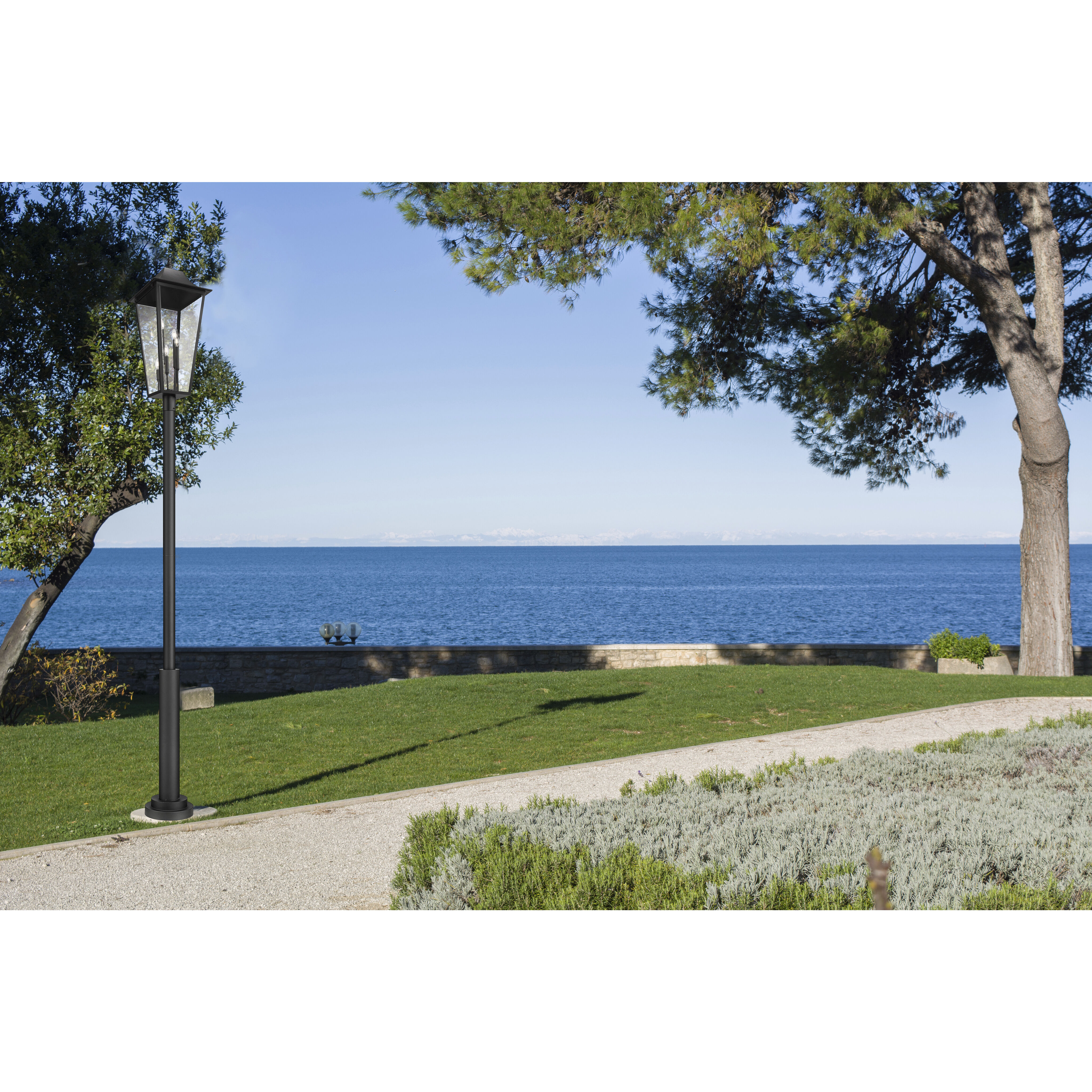 Gannon 5 Light 134.75 inch Black Outdoor Post Mounted Fixture in G9