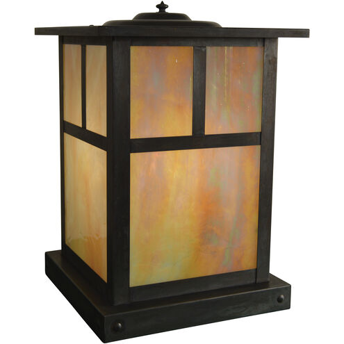 Mission 1 Light 14.75 inch Verdigris Patina Column Mount in White Opalescent, T-Bar Overlay