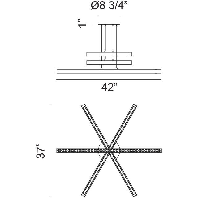 Presley LED 37 inch Matte Black Chandelier Ceiling Light