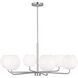 Rory 6 Light 35 inch Brushed Steel Chandelier Ceiling Light