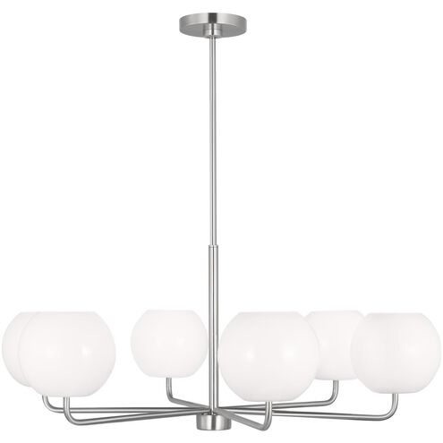 Rory 6 Light 35 inch Brushed Steel Chandelier Ceiling Light