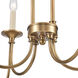 Cecil 8 Light 34 inch Natural Brass and Off White Linear Chandelier Ceiling Light