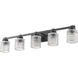 Jacqueline 5 Light 40.25 inch Matte Black Bathroom Vanity Wall Light