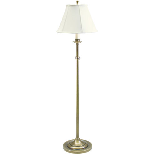 Club 45 inch 100 watt Antique Brass Floor Lamp Portable Light