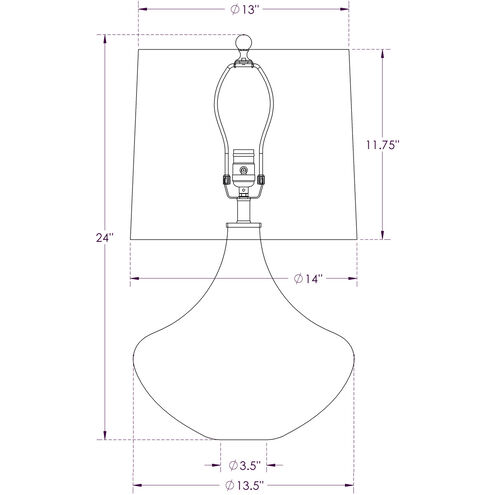 Cabernet 24 inch 150.00 watt Taupe Table Lamp Portable Light