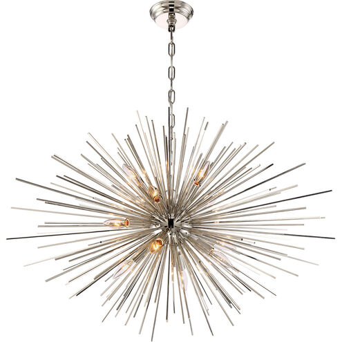 Burst 12 Light 35 inch Polished Nickel Chandelier Ceiling Light