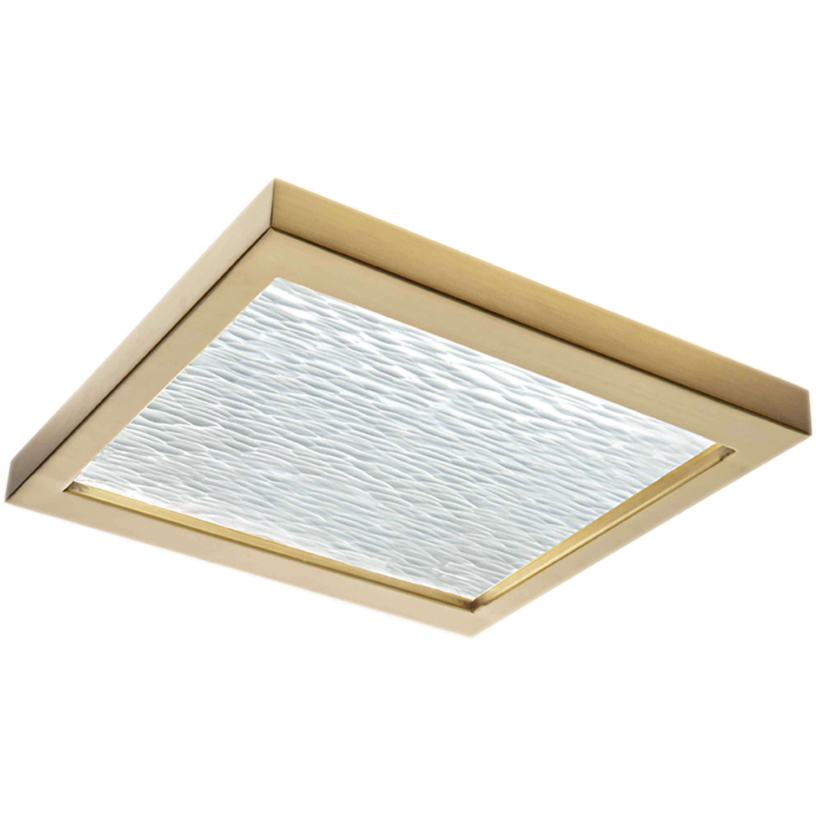 For-Square LED 12 inch Satin Brass with White Flush Mount Ceiling Light